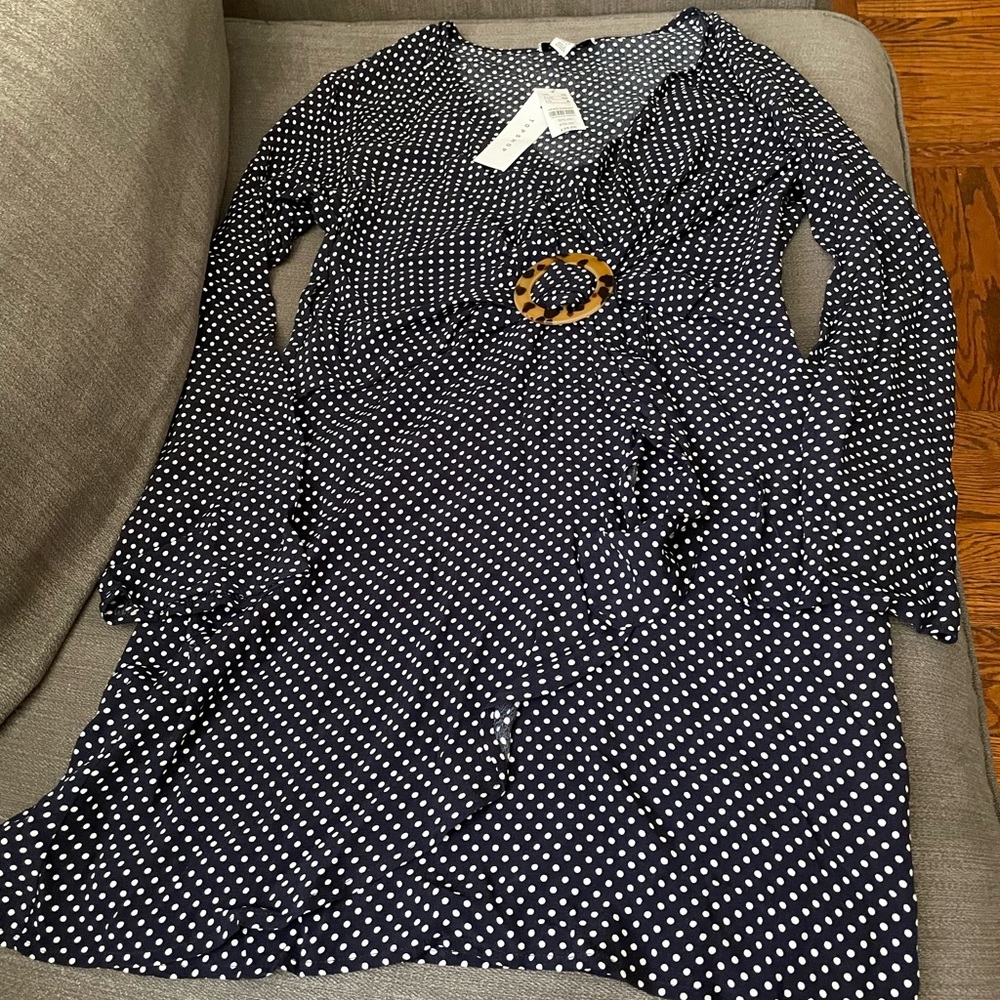 Long sleeve polka dot dress